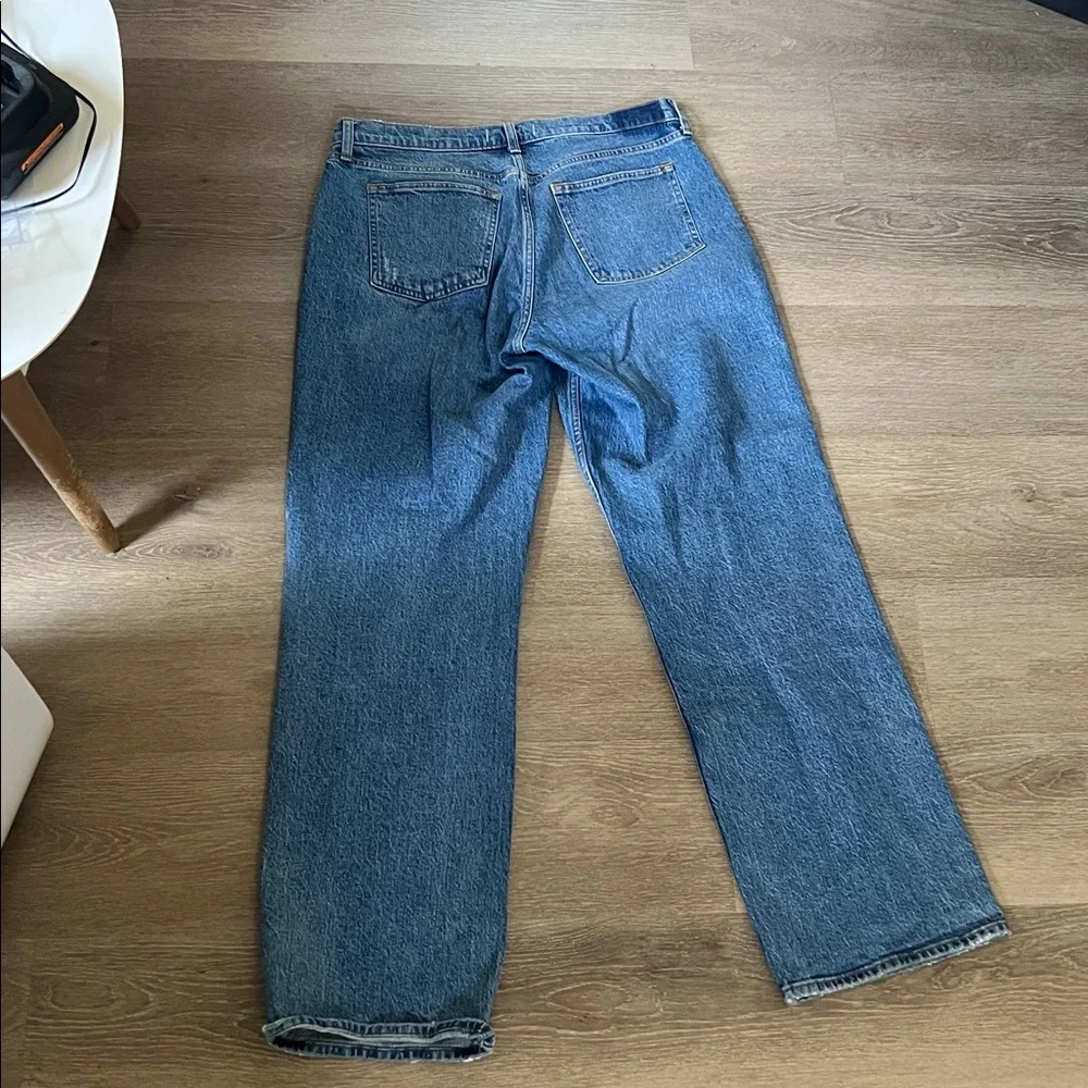 Abercrombie & Fitch Straight Leg Blue Jeans CURVE LOVE - Picture 3 of 3